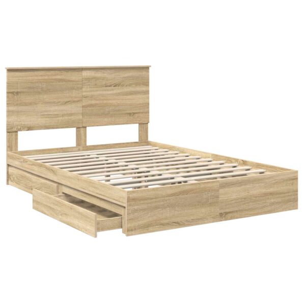 vidaXL Úložná posteľ Sonoma dub 160 x 200 cm Kompozitné drevo – Obrázok 5