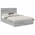 vidaXL Úložná posteľ Sivý Sonoma 160 x 200 cm Kompozitné drevo – Obrázok 2