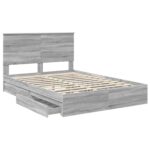 vidaXL Úložná posteľ Sivý Sonoma 160 x 200 cm Kompozitné drevo – Obrázok 5