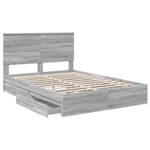 vidaXL Úložná posteľ Sivý Sonoma 160 x 200 cm Kompozitné drevo – Obrázok 5
