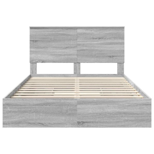vidaXL Úložná posteľ Sivý Sonoma 160 x 200 cm Kompozitné drevo – Obrázok 8