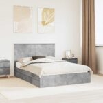vidaXL Úložná posteľ Betónová šedá 150 x 200 cm Kompozitné drevo
