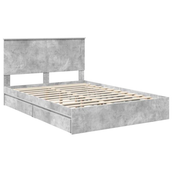vidaXL Úložná posteľ Betónová šedá 150 x 200 cm Kompozitné drevo – Obrázok 4