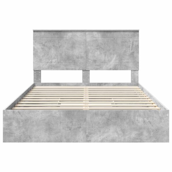 vidaXL Úložná posteľ Betónová šedá 150 x 200 cm Kompozitné drevo – Obrázok 8