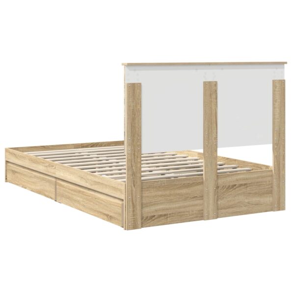 vidaXL Úložná posteľ Sonoma dub 135 x 190 cm Kompozitné drevo – Obrázok 10