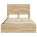 vidaXL Úložná posteľ Sonoma dub 135 x 190 cm Kompozitné drevo – Obrázok 8