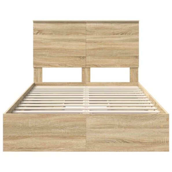 vidaXL Úložná posteľ Sonoma dub 135 x 190 cm Kompozitné drevo – Obrázok 8