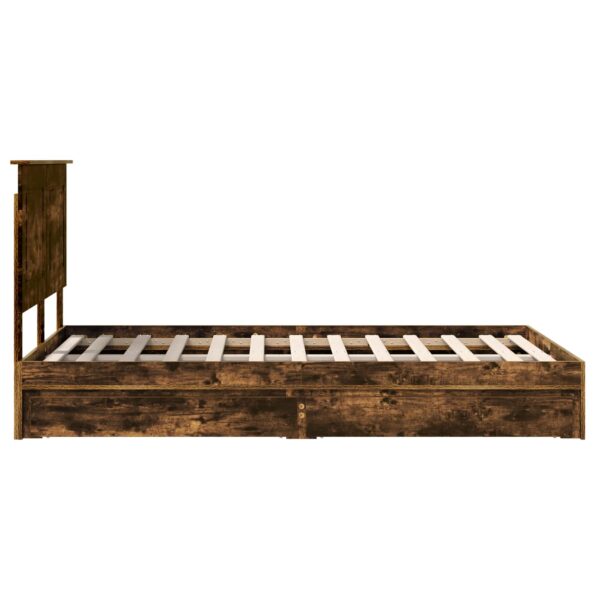 vidaXL Rám postele Dymová dub 135 x 190 cm Kompozitné drevo – Obrázok 9