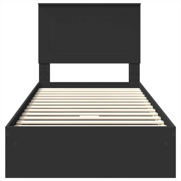 vidaXL Rám postele so zásuvkou Čierna 100 x 200 cm Kompozitné drevo – Obrázok 8
