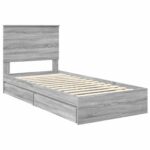 vidaXL Úložná posteľ Sivý Sonoma 100 x 200 cm Kompozitné drevo – Obrázok 4
