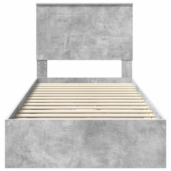 vidaXL Úložná posteľ Betónová šedá 90 x 190 cm Kompozitné drevo – Obrázok 8