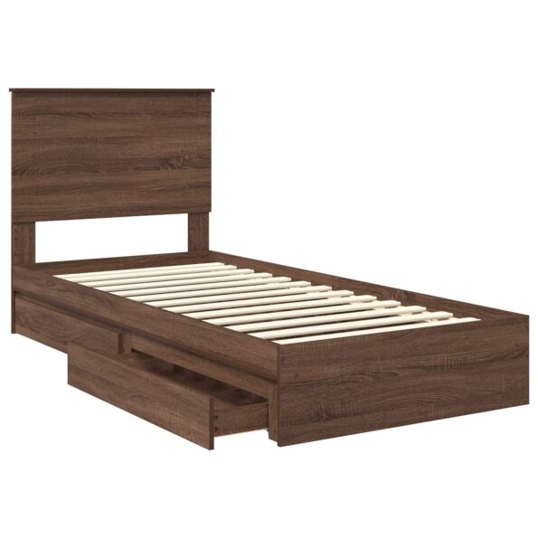 vidaXL Úložná posteľ Hnedý dub 90 x 190 cm Kompozitné drevo – Obrázok 5