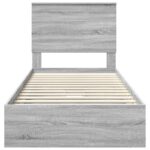 vidaXL Rám postele Sivý Sonoma 90 x 200 cm Kompozitné drevo – Obrázok 8
