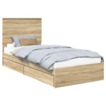 vidaXL Úložná posteľ Sonoma dub 75 x 190 cm Kompozitné drevo – Obrázok 2
