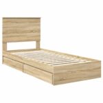 vidaXL Úložná posteľ Sonoma dub 75 x 190 cm Kompozitné drevo – Obrázok 4
