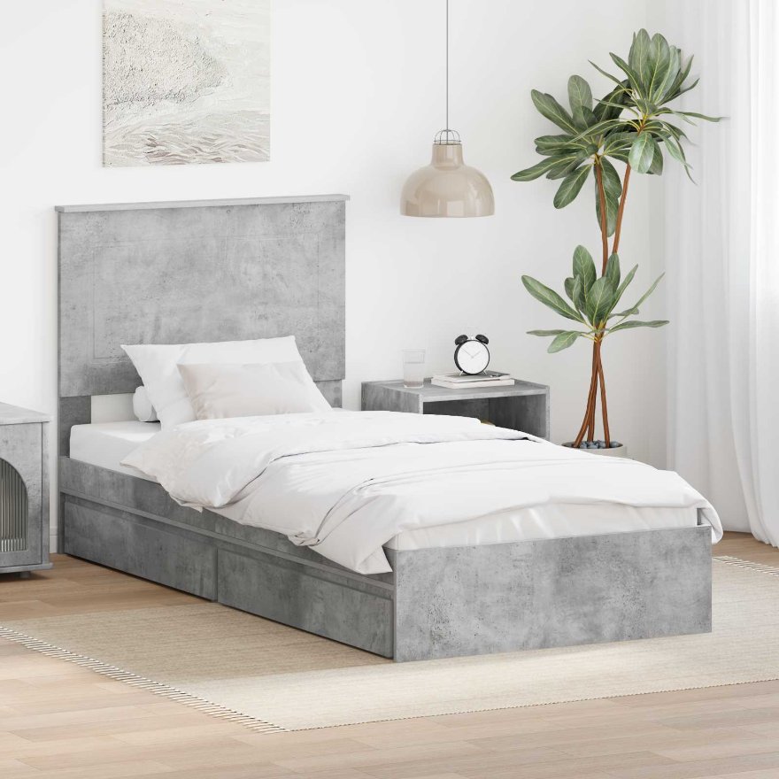 3409604_1.jpg vidaXL Úložná posteľ Betónová šedá 75 x 190 cm Kompozitné drevo – Obrázok 1