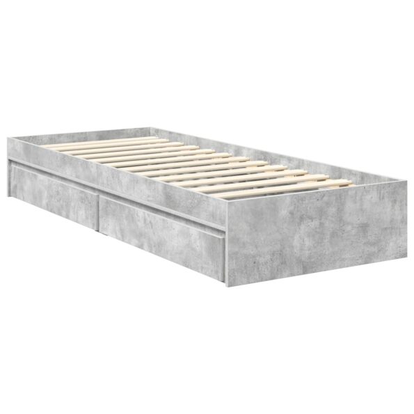 vidaXL Úložná posteľ Betónová šedá 75 x 190 cm Kompozitné drevo – Obrázok 6