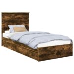 vidaXL Úložná posteľ Dymová dub 75 x 190 cm Kompozitné drevo – Obrázok 2