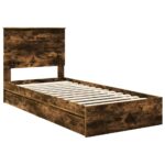 vidaXL Úložná posteľ Dymová dub 75 x 190 cm Kompozitné drevo – Obrázok 4