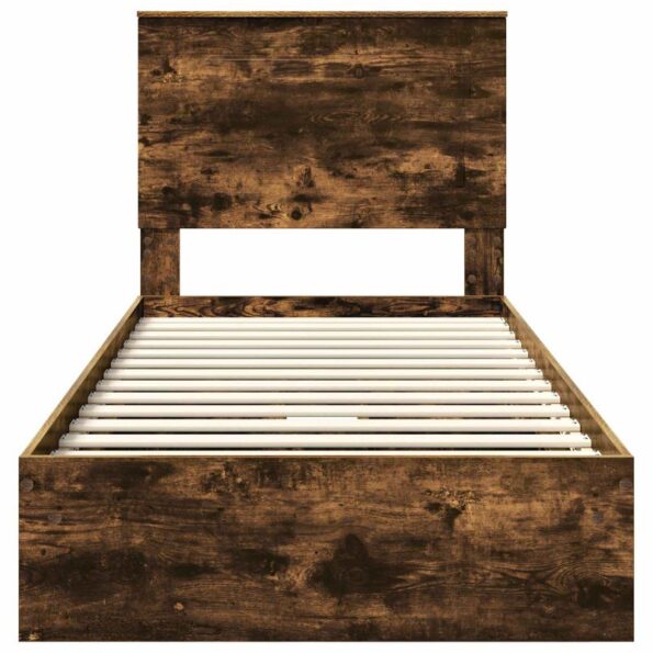 vidaXL Úložná posteľ Dymová dub 75 x 190 cm Kompozitné drevo – Obrázok 8
