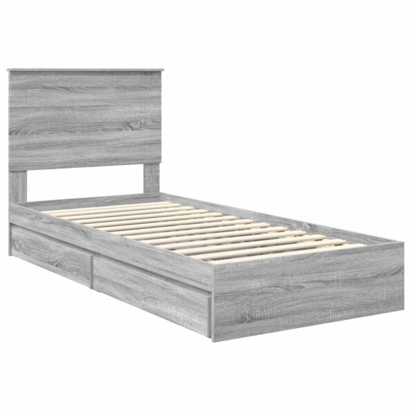 vidaXL Úložná posteľ Sivý Sonoma 75 x 190 cm Kompozitné drevo – Obrázok 4