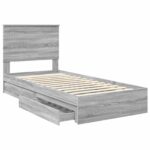 vidaXL Úložná posteľ Sivý Sonoma 75 x 190 cm Kompozitné drevo – Obrázok 5