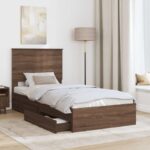 vidaXL Úložná posteľ Hnedý dub 75 x 190 cm Kompozitné drevo – Obrázok 3
