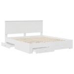 vidaXL Rám postele s čelnou doskou Biela 200 x 200 cm Kompozitné drevo – Obrázok 5
