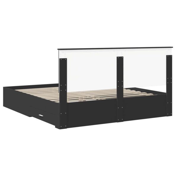 vidaXL Rám postele Čierna a strieborná 200 x 200 cm Kompozitné drevo – Obrázok 10