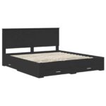 vidaXL Rám postele Čierna a strieborná 200 x 200 cm Kompozitné drevo – Obrázok 4