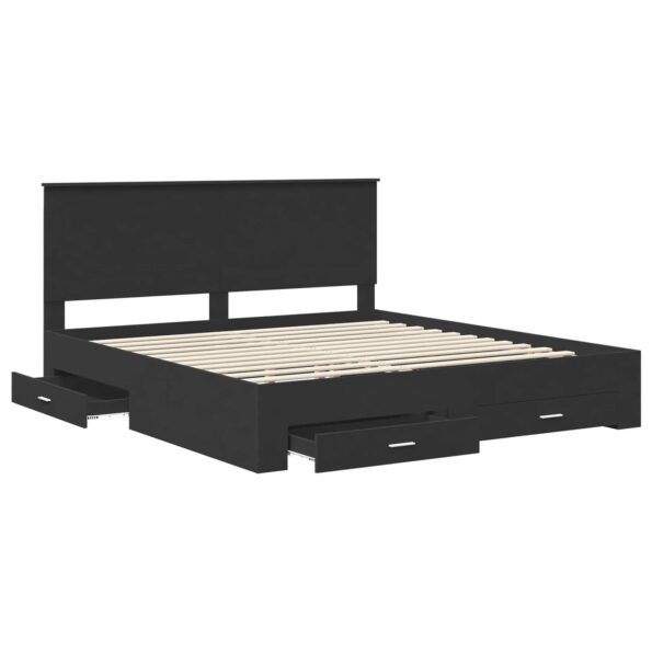 vidaXL Rám postele Čierna a strieborná 200 x 200 cm Kompozitné drevo – Obrázok 5