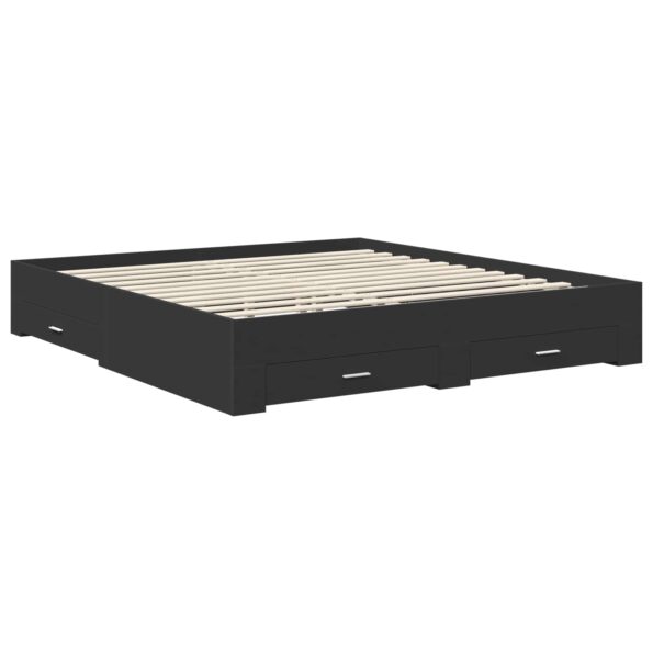 vidaXL Rám postele Čierna a strieborná 200 x 200 cm Kompozitné drevo – Obrázok 6