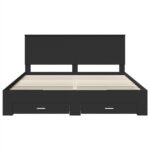 vidaXL Rám postele Čierna a strieborná 200 x 200 cm Kompozitné drevo – Obrázok 8