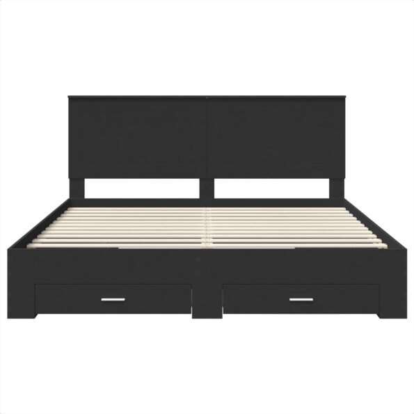 vidaXL Rám postele Čierna a strieborná 200 x 200 cm Kompozitné drevo – Obrázok 8