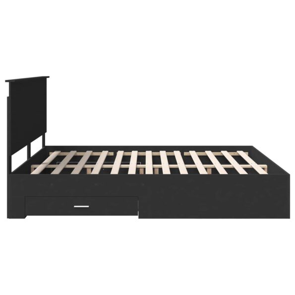 vidaXL Rám postele Čierna a strieborná 200 x 200 cm Kompozitné drevo – Obrázok 9