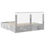 vidaXL Rám postele Betónová šedá 200 x 200 cm Kompozitné drevo – Obrázok 10