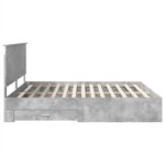 vidaXL Rám postele Betónová šedá 200 x 200 cm Kompozitné drevo – Obrázok 9