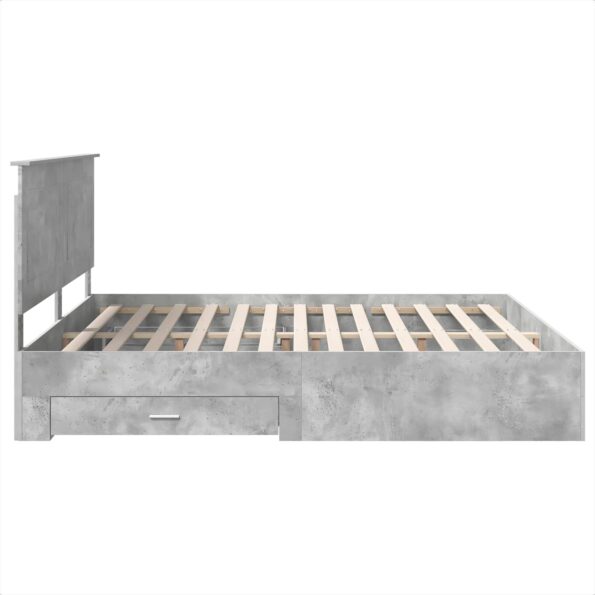 vidaXL Rám postele Betónová šedá 200 x 200 cm Kompozitné drevo – Obrázok 9