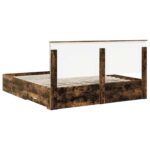vidaXL Rám postele Dymová dub 200 x 200 cm Kompozitné drevo – Obrázok 10