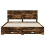 vidaXL Rám postele Dymová dub 200 x 200 cm Kompozitné drevo – Obrázok 8