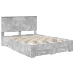 vidaXL Rám postele Betónová šedá 160 x 200 cm Kompozitné drevo – Obrázok 4