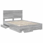 vidaXL Rám postele Sivý Sonoma 160 x 200 cm Kompozitné drevo – Obrázok 5