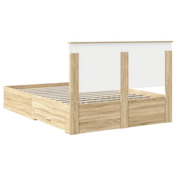 vidaXL Rám postele Sonoma dub 140 x 190 cm Kompozitné drevo – Obrázok 10