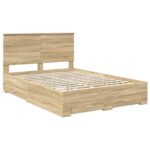 vidaXL Rám postele Sonoma dub 140 x 190 cm Kompozitné drevo – Obrázok 4