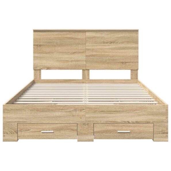vidaXL Rám postele Sonoma dub 140 x 190 cm Kompozitné drevo – Obrázok 8