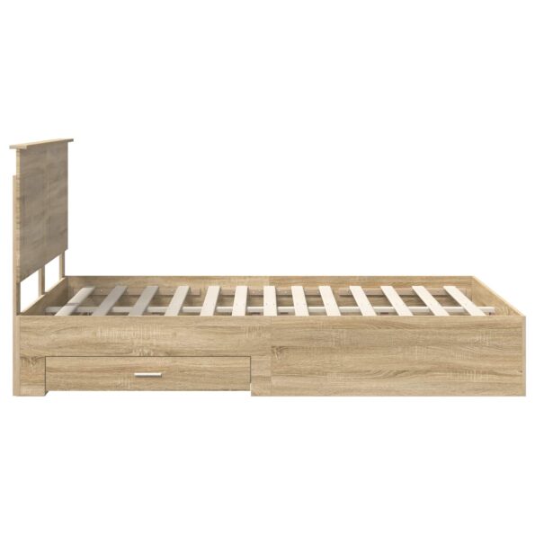 vidaXL Rám postele Sonoma dub 140 x 190 cm Kompozitné drevo – Obrázok 9