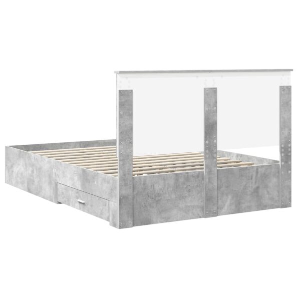 vidaXL Rám postele Betónová šedá 140 x 190 cm Kompozitné drevo – Obrázok 10