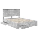 vidaXL Rám postele Betónová šedá 140 x 190 cm Kompozitné drevo – Obrázok 5