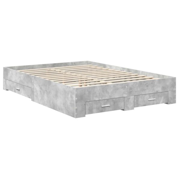 vidaXL Rám postele Betónová šedá 140 x 190 cm Kompozitné drevo – Obrázok 6