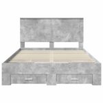 vidaXL Rám postele Betónová šedá 140 x 190 cm Kompozitné drevo – Obrázok 8